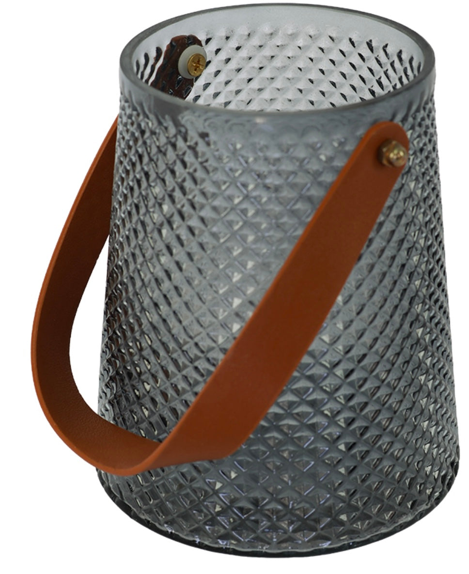 GREY MINI LANTERN 15X13CM