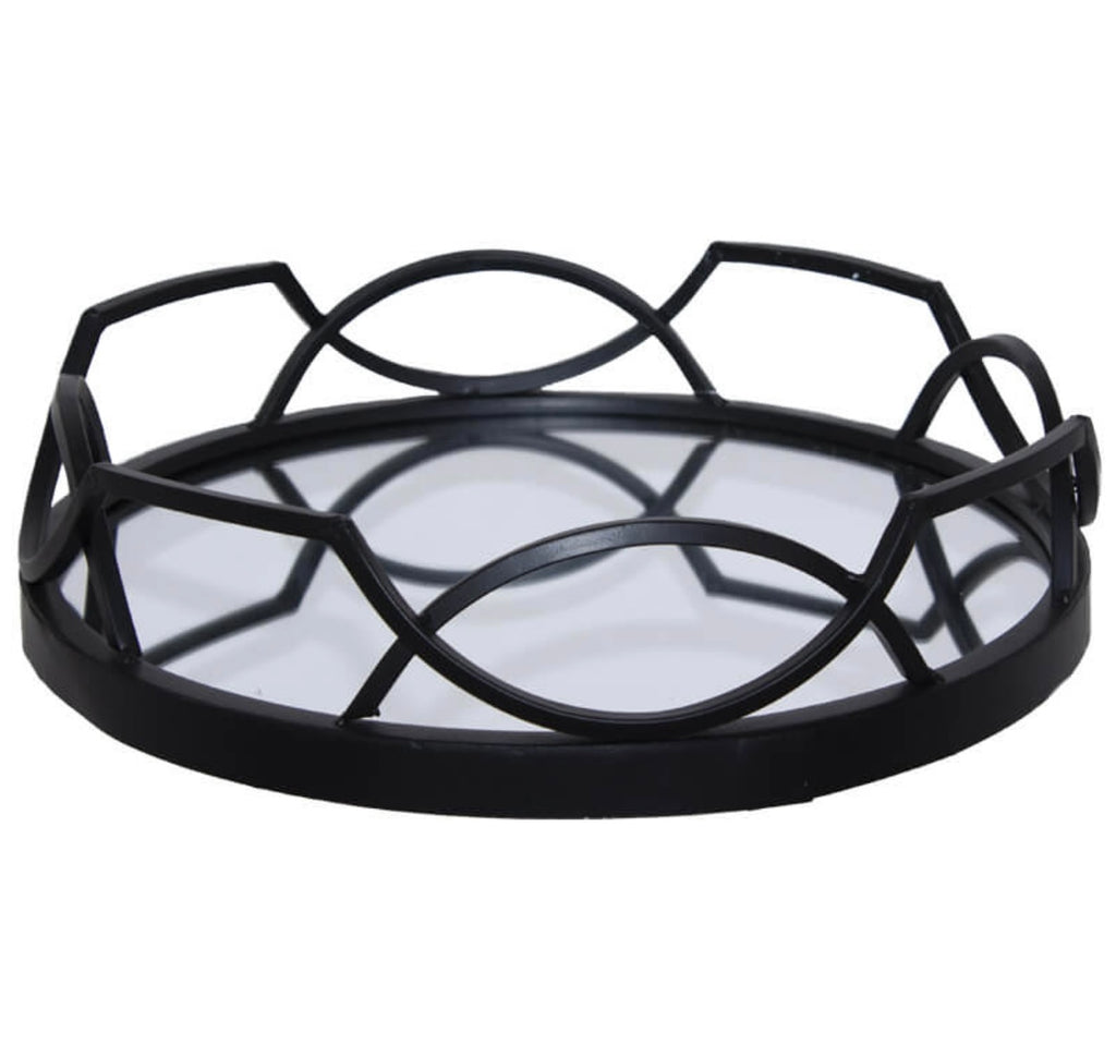 METRO ROUND TRAY BLACK 40CM DIA