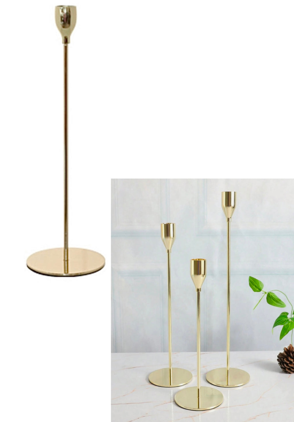 Sasha gold Candlestick holder 33cm